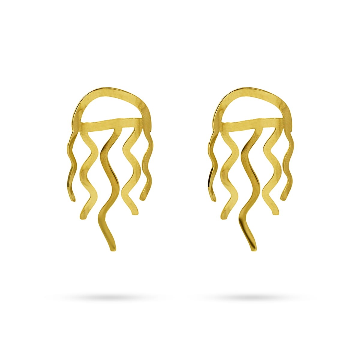 pendientes largos acero medusa geométrica anartxy oro