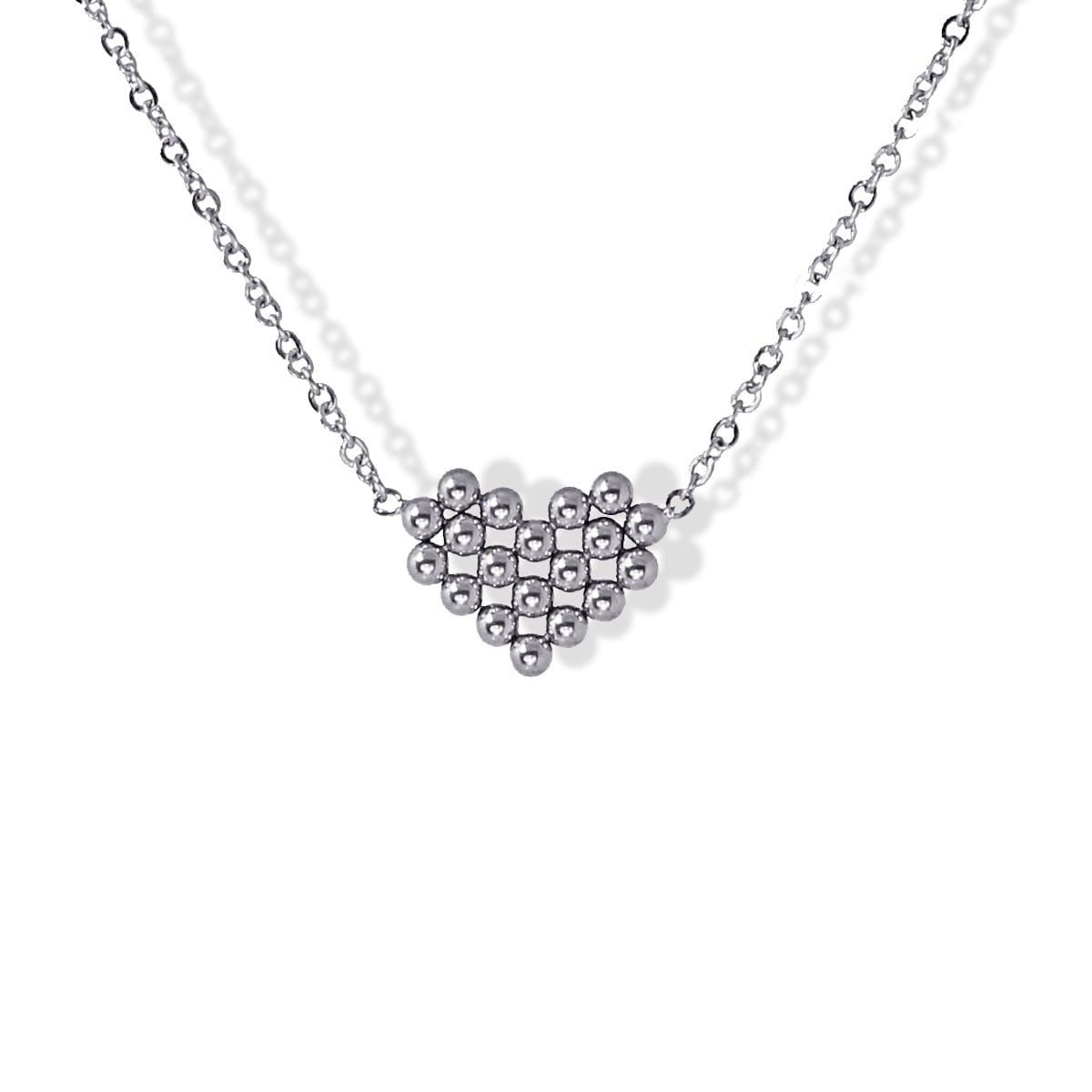 collar corto corazón bolitas acero anartxy plateado