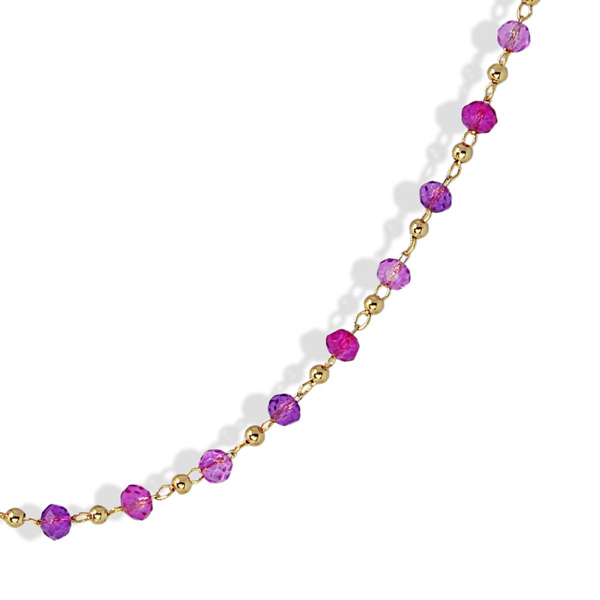 collar corto acero cristal color anartxy fucsia
