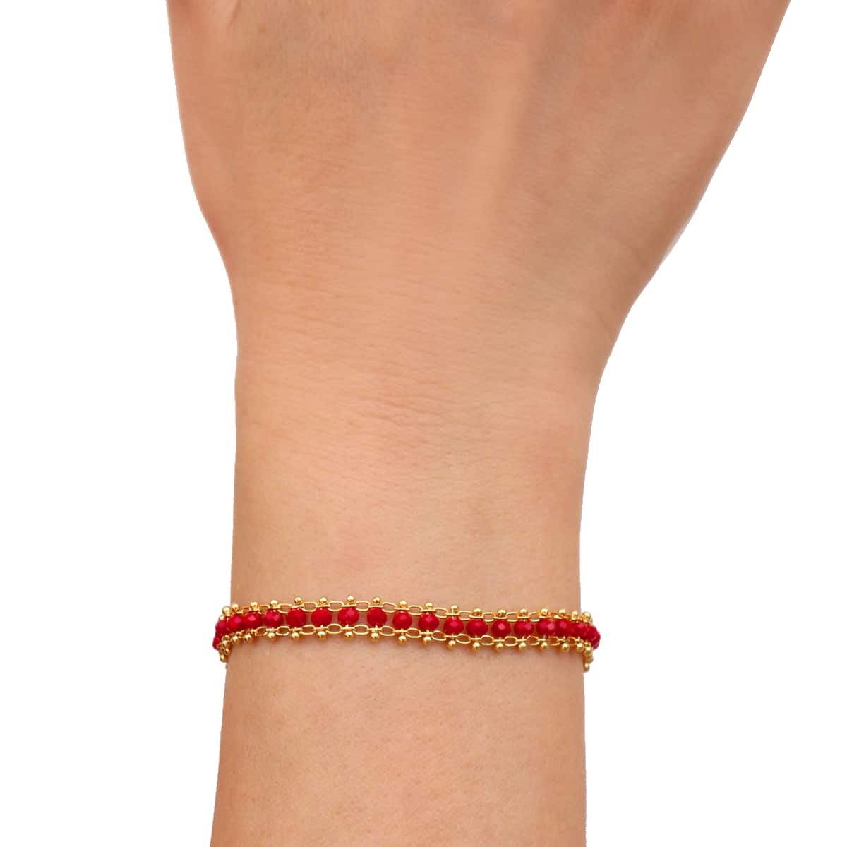 Pulsera cristal BPU735 rojo