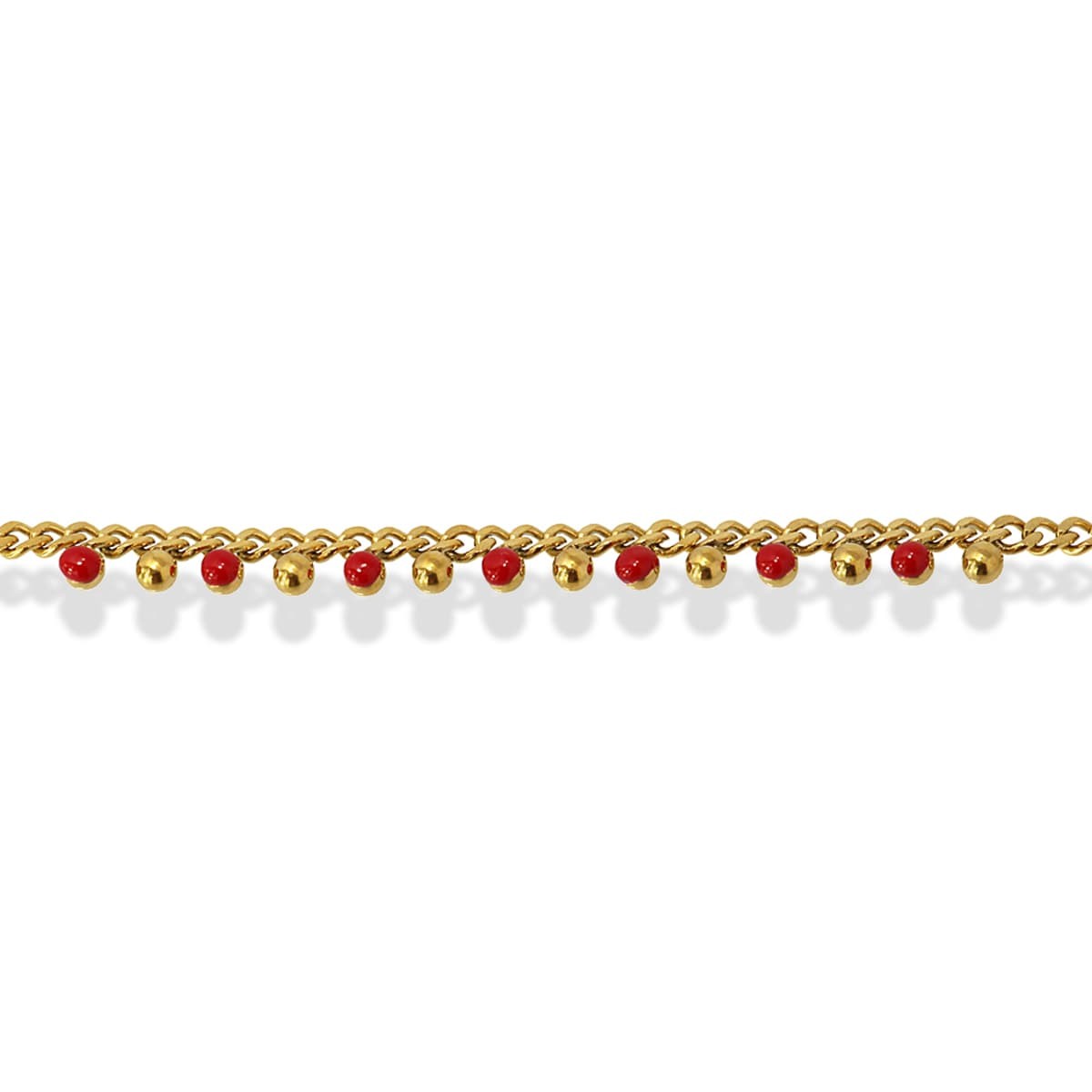 Pulsera bolitas esmaltadas BPU718 rojo anartxy