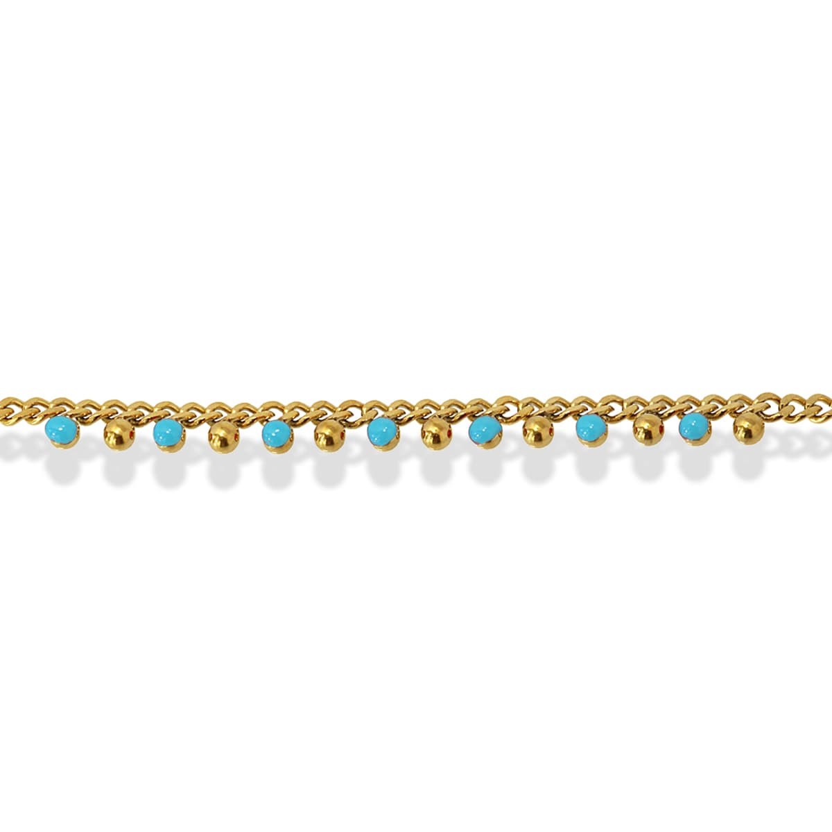 Pulsera bolitas esmaltadas BPU718 azul claro