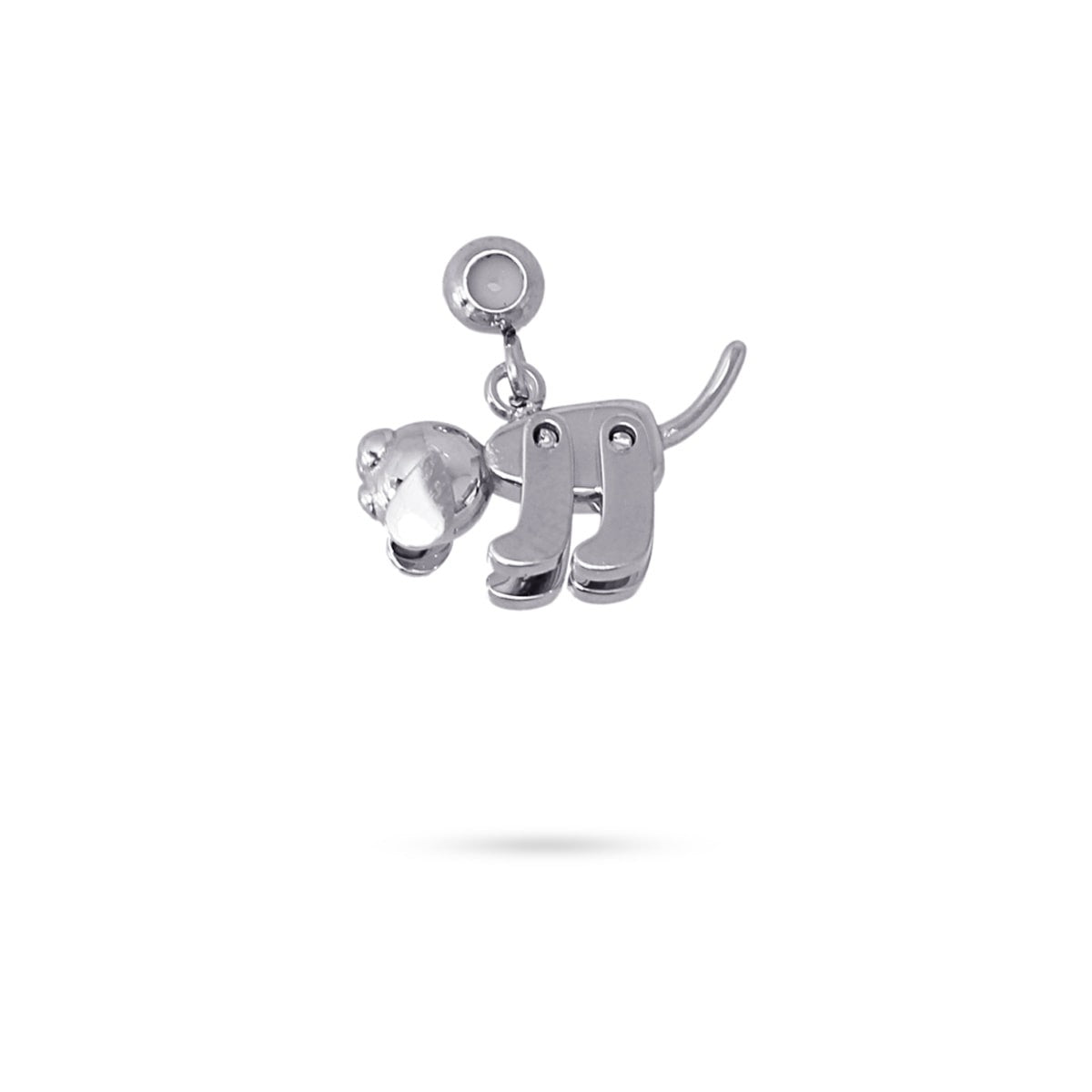 colgante acero quirúrgico mascota articulada perro plata