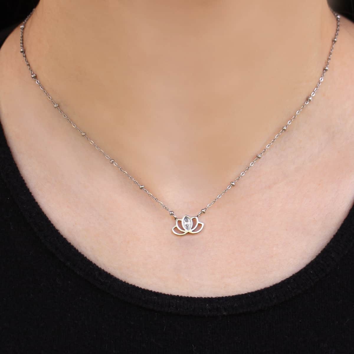 Collar nenúfar BCO649 acero mujer