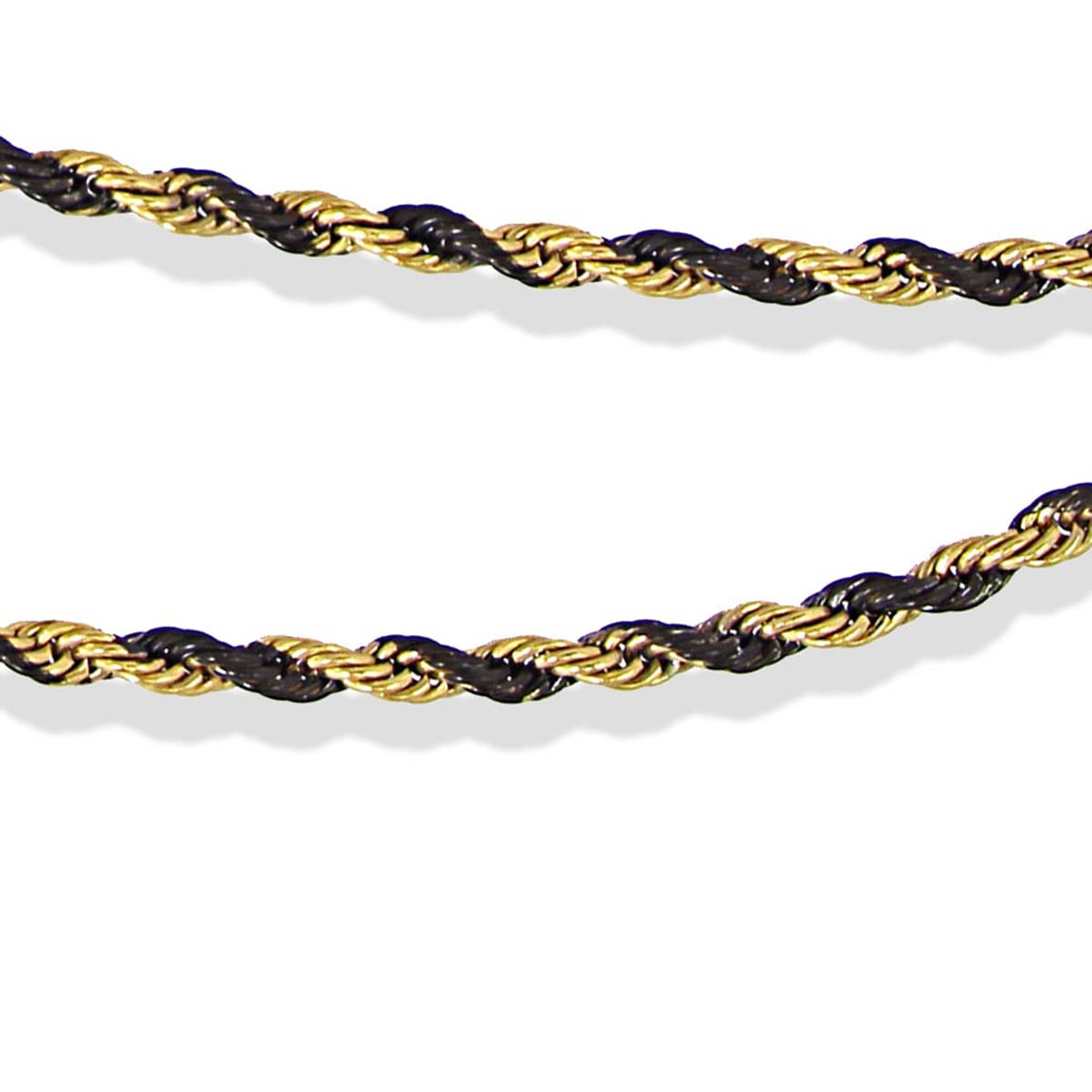 collar unisex cordón acero bicolor negro