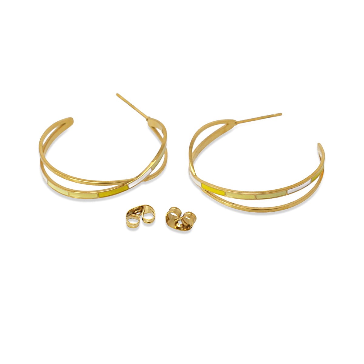 pendientes aros acero cruzados esmaltado anartxy