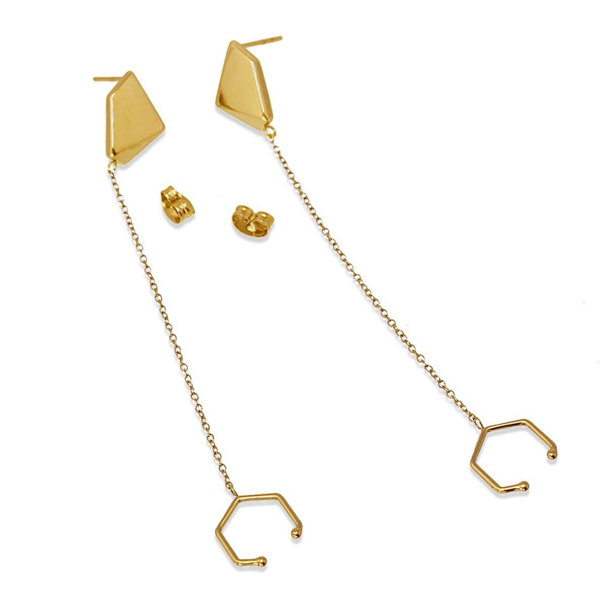 Pendientes geométricos CPE513 dorado