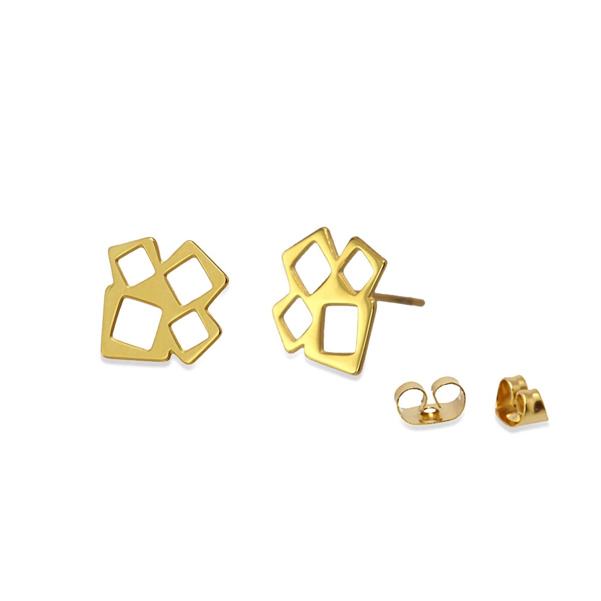 pendientes pequeños geometricos anartxy oro