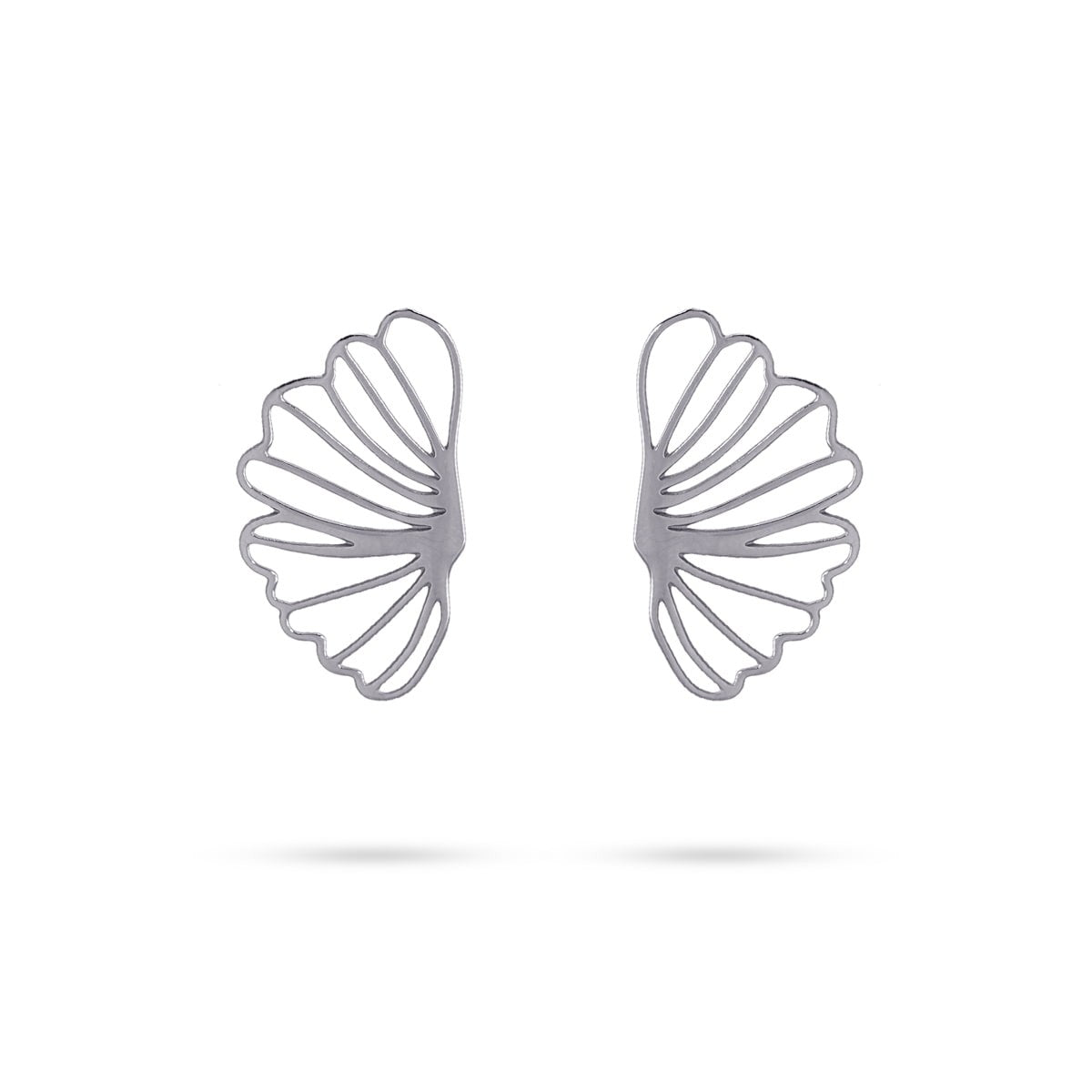 pendientes pegados acero corte láser flor anartxy plateado