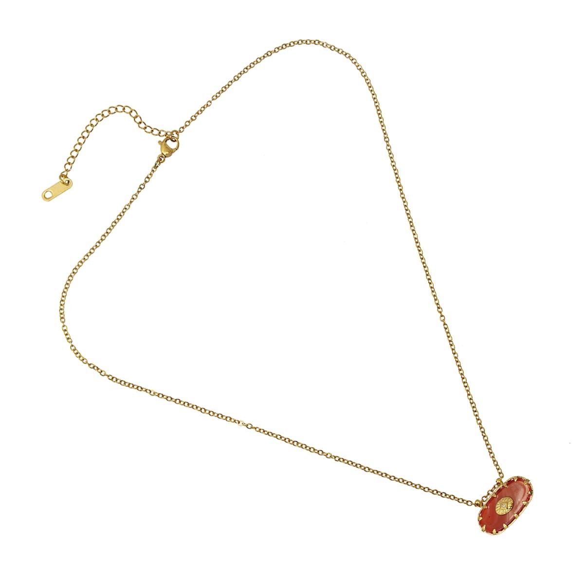Collar piedra BCO645 rojo