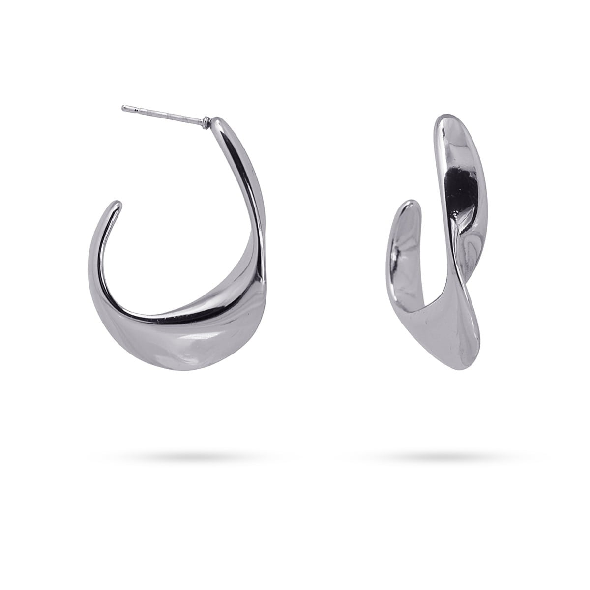 pendientes aros acero diseño orgánico anartxy plateado