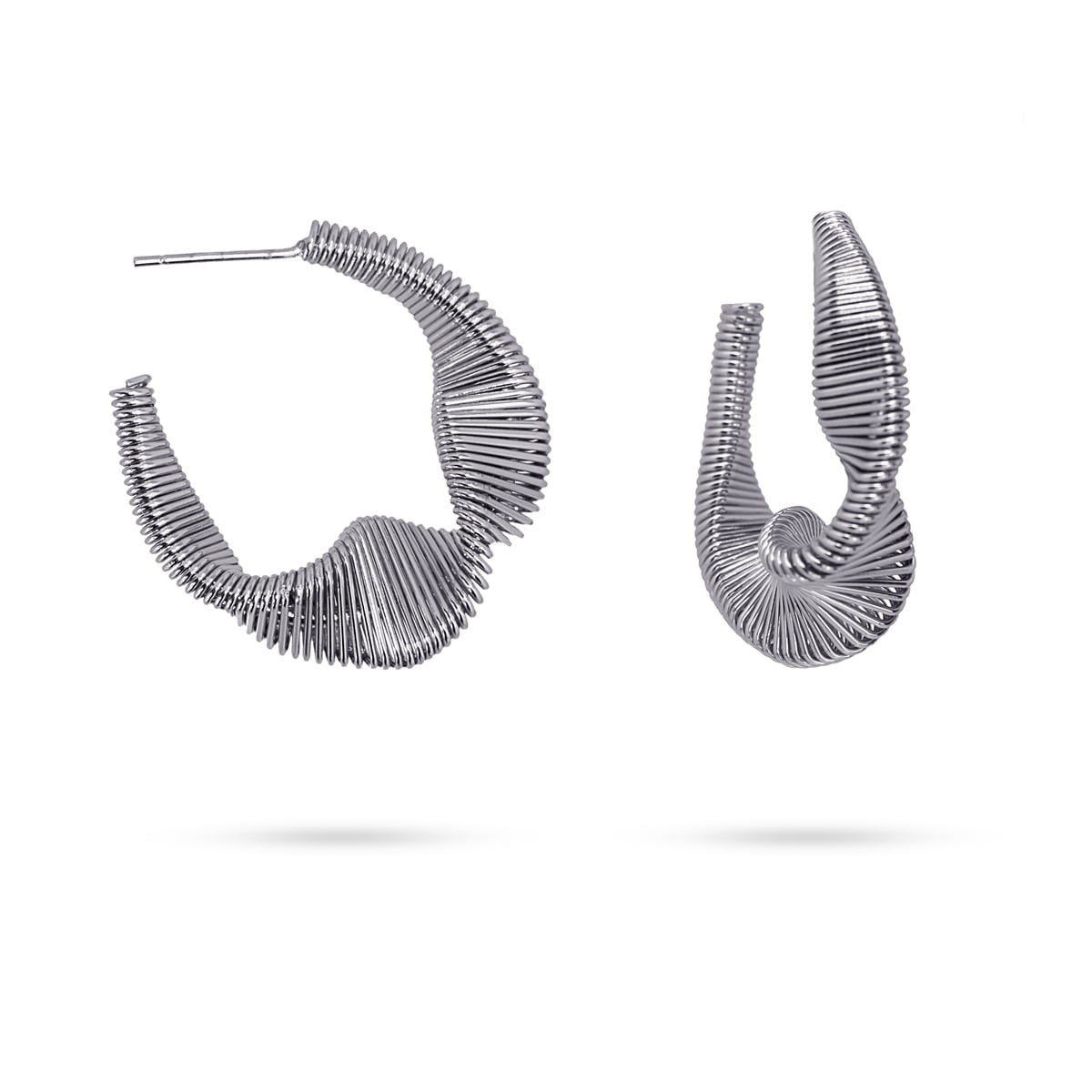 pendientes aros acero hipoalergénico orgánicos cable anartxy plateado