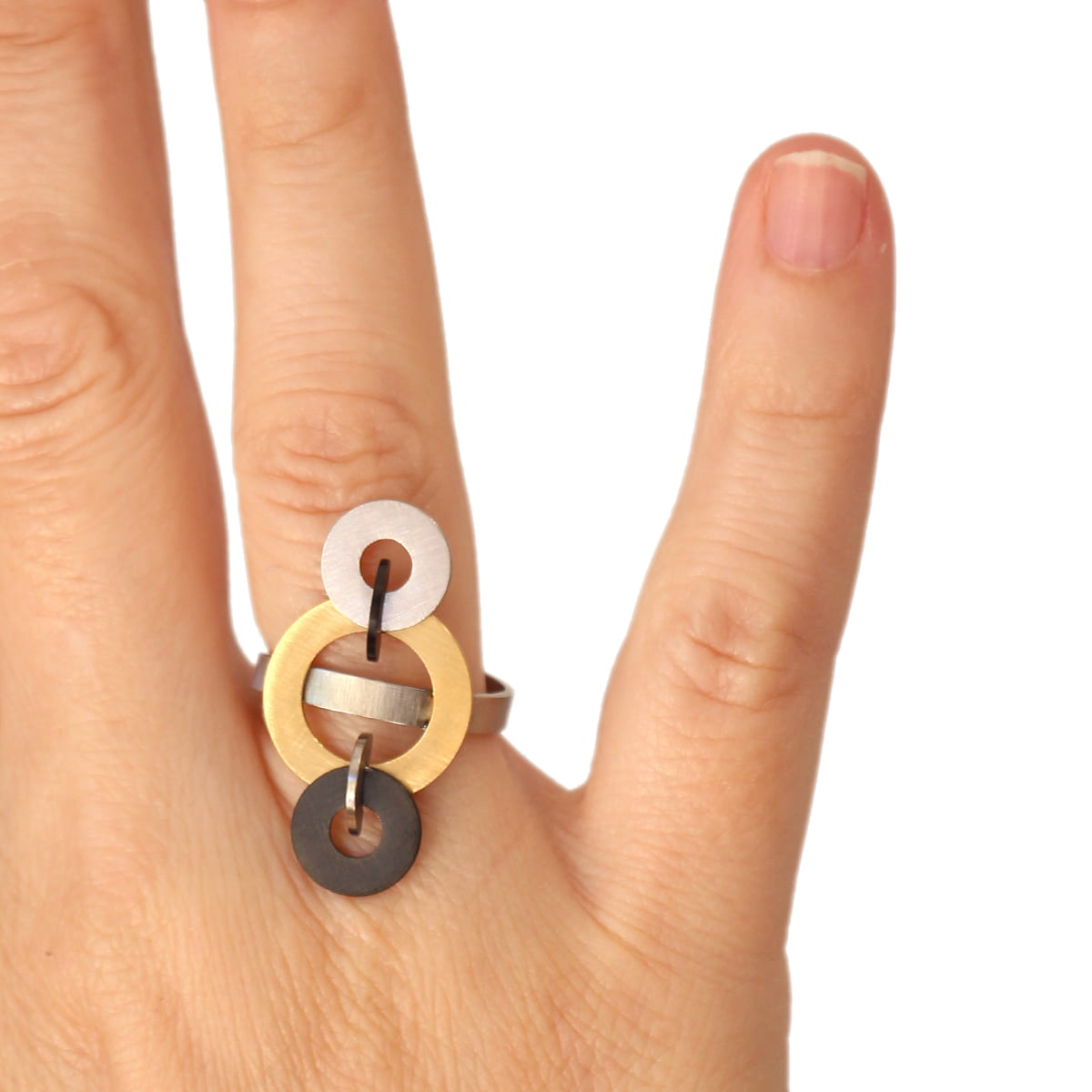 Anillo Selfoss Combinado metalizado Anartxy