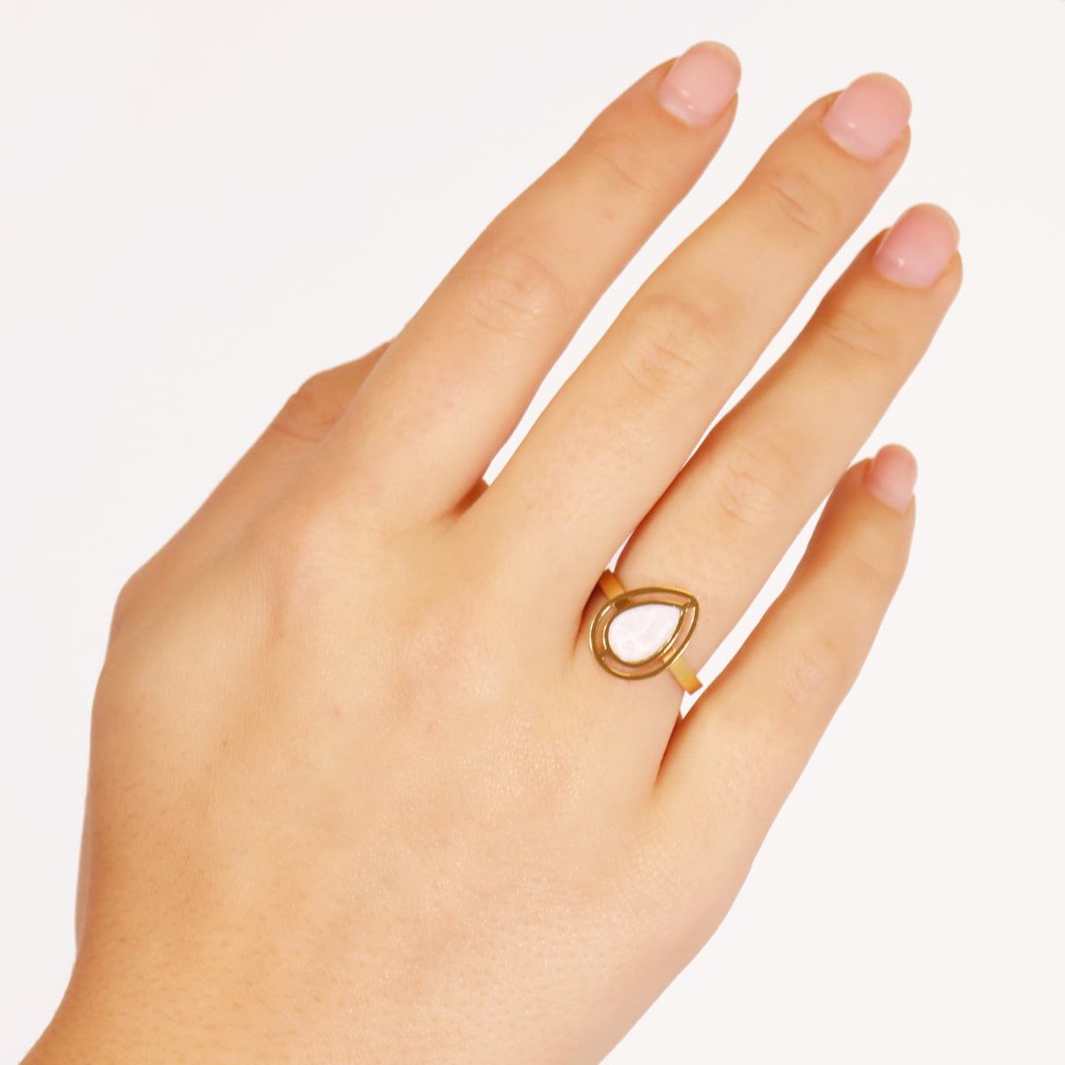 Anillo Drops Halo Blanco Anartxy