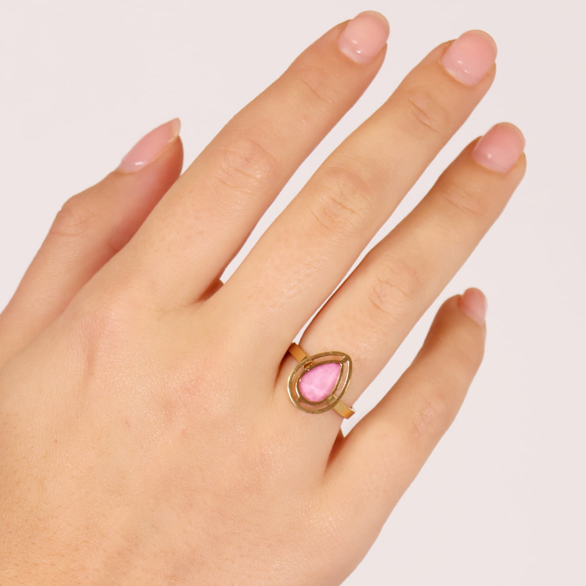 Anillo Drops Halo Rosa Anartxy
