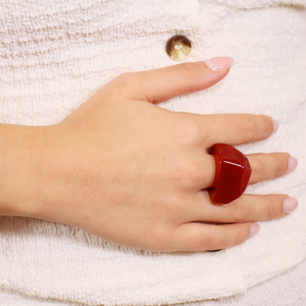 Anillo Resin Coconut Rojo Anartxy