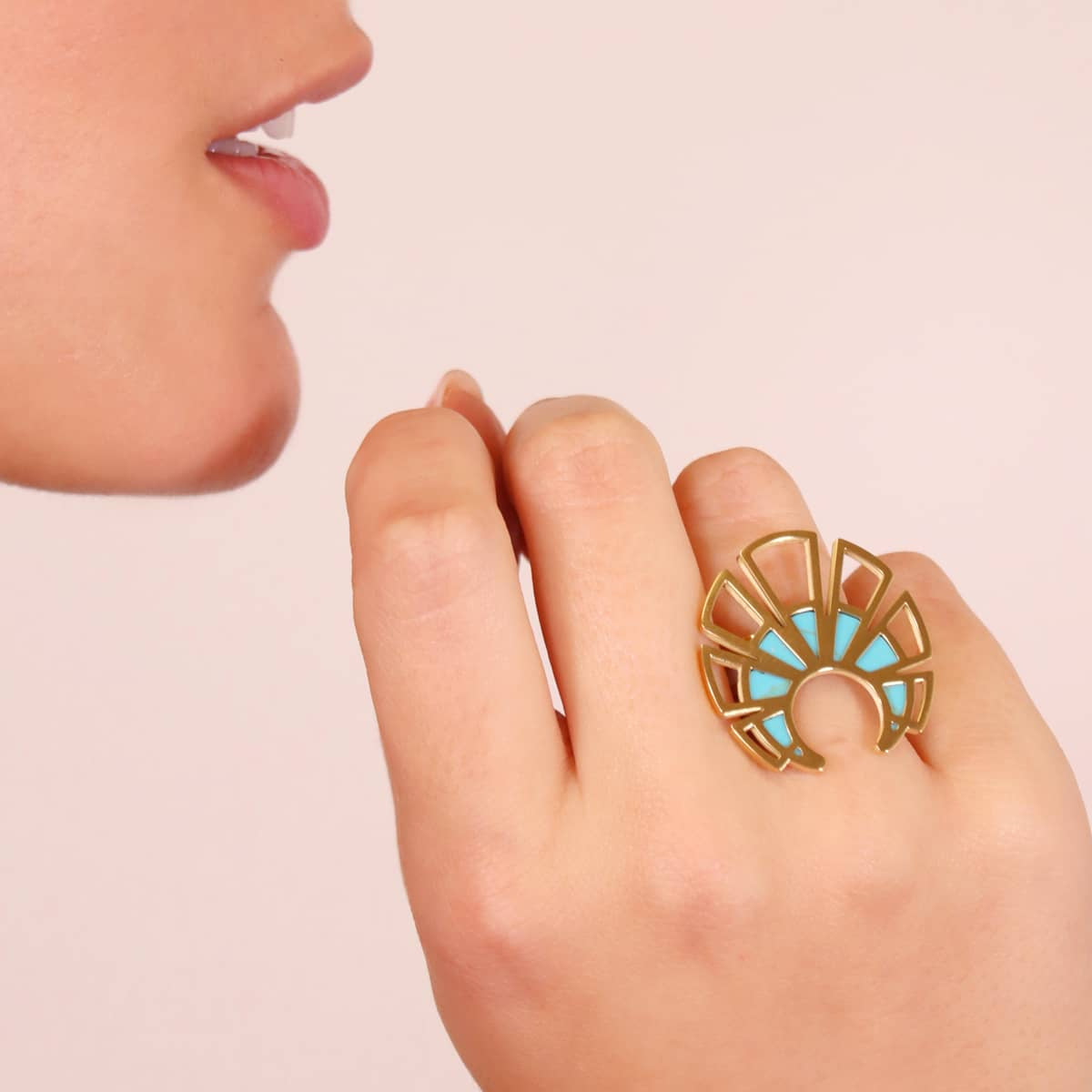 Anillo Breeze Zephyra Turquesa Anartxy