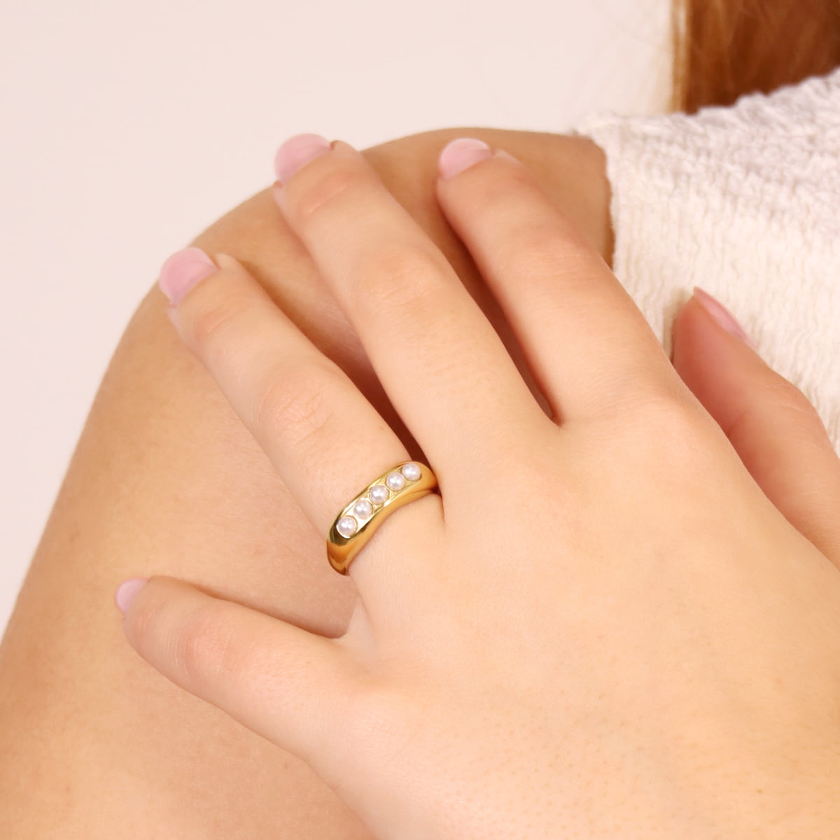 Anillo Orbit Elliptic Dorado Anartxy