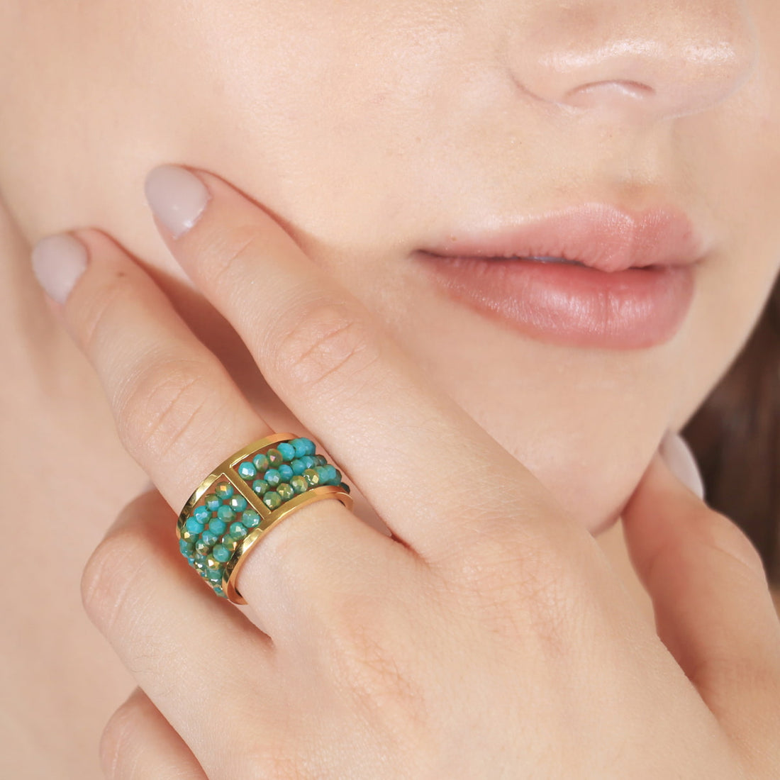 Anillo Levity Mossy Turquesa Anartxy