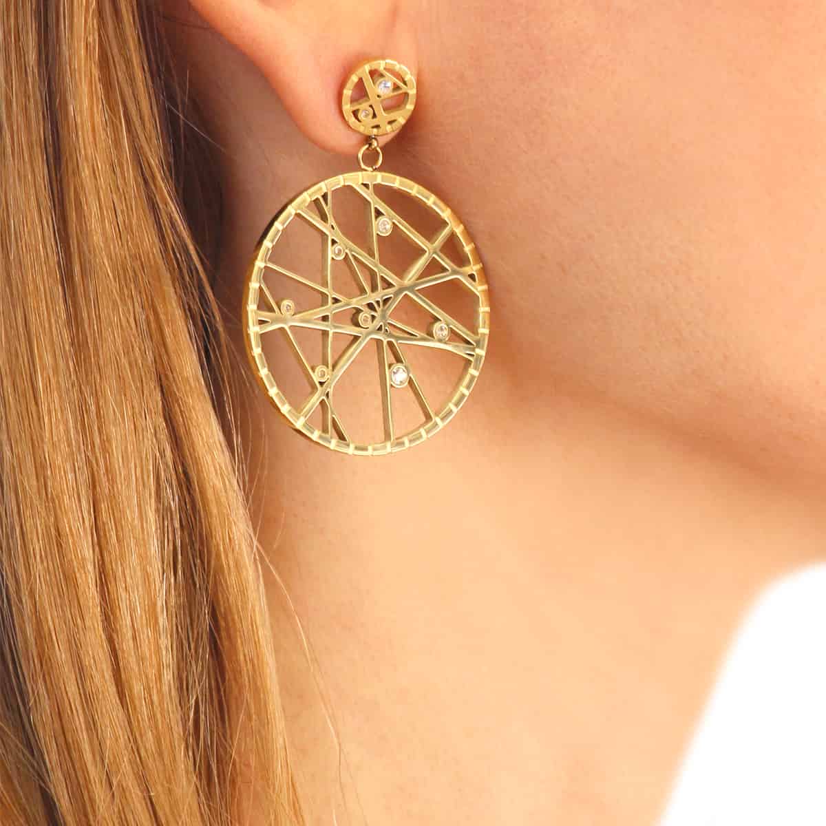 Pendientes Mercurio Dorado Anartxy