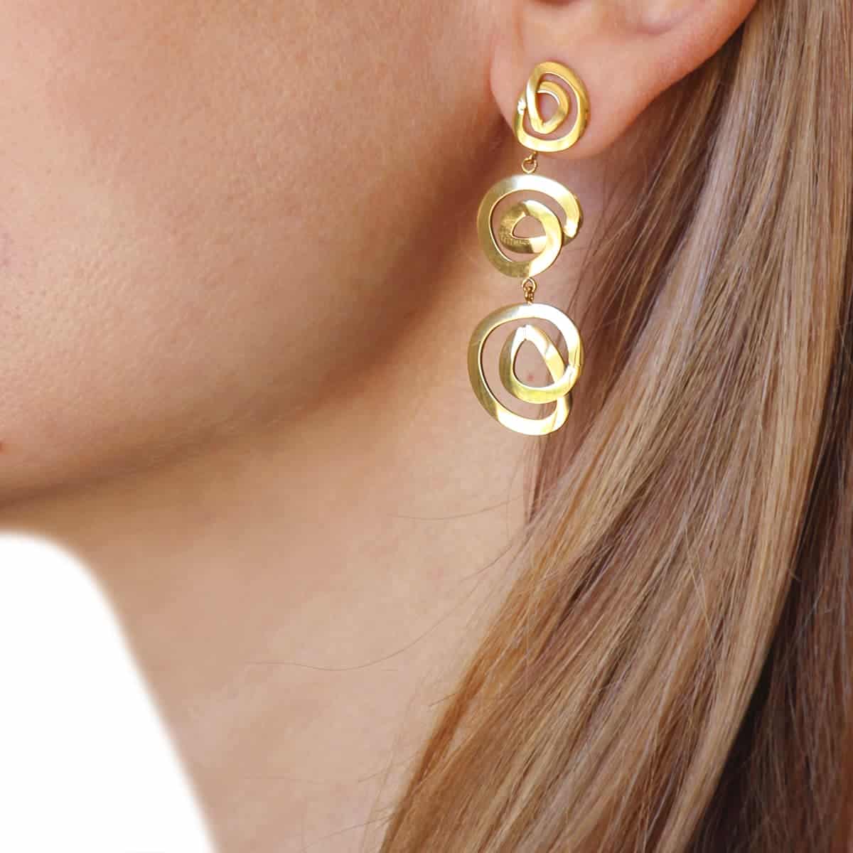 Pendientes largos Ponce Dorado Anartxy