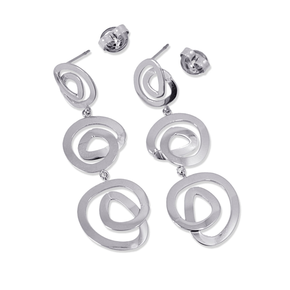 Pendientes largos Ponce Plateado Anartxy