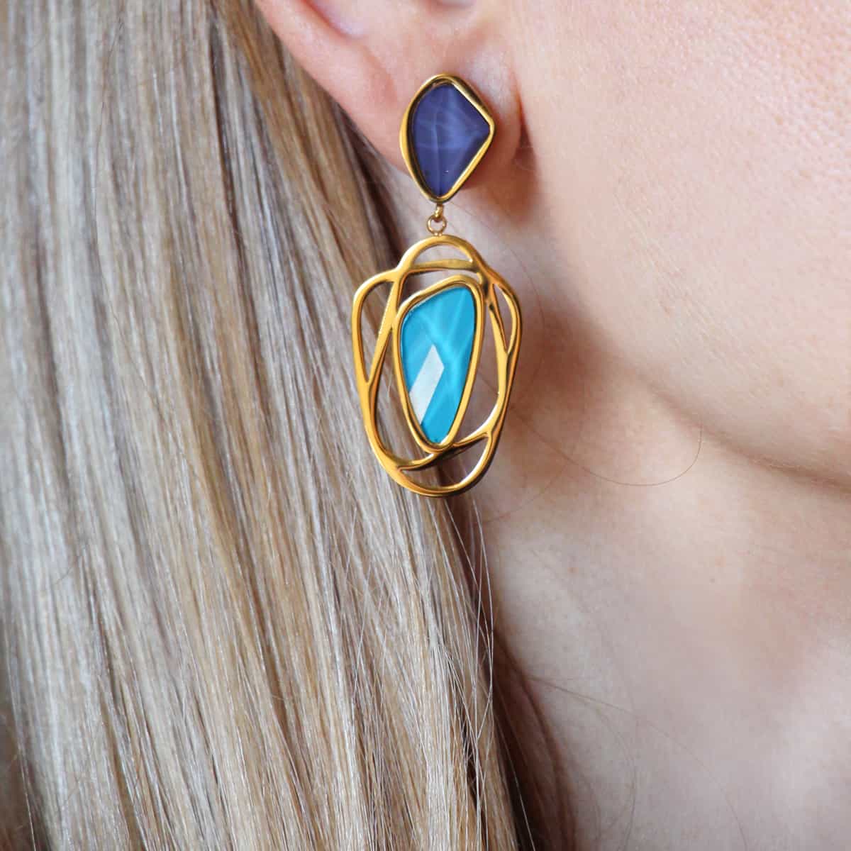 Pendientes Espatifilo Azul Anartxy