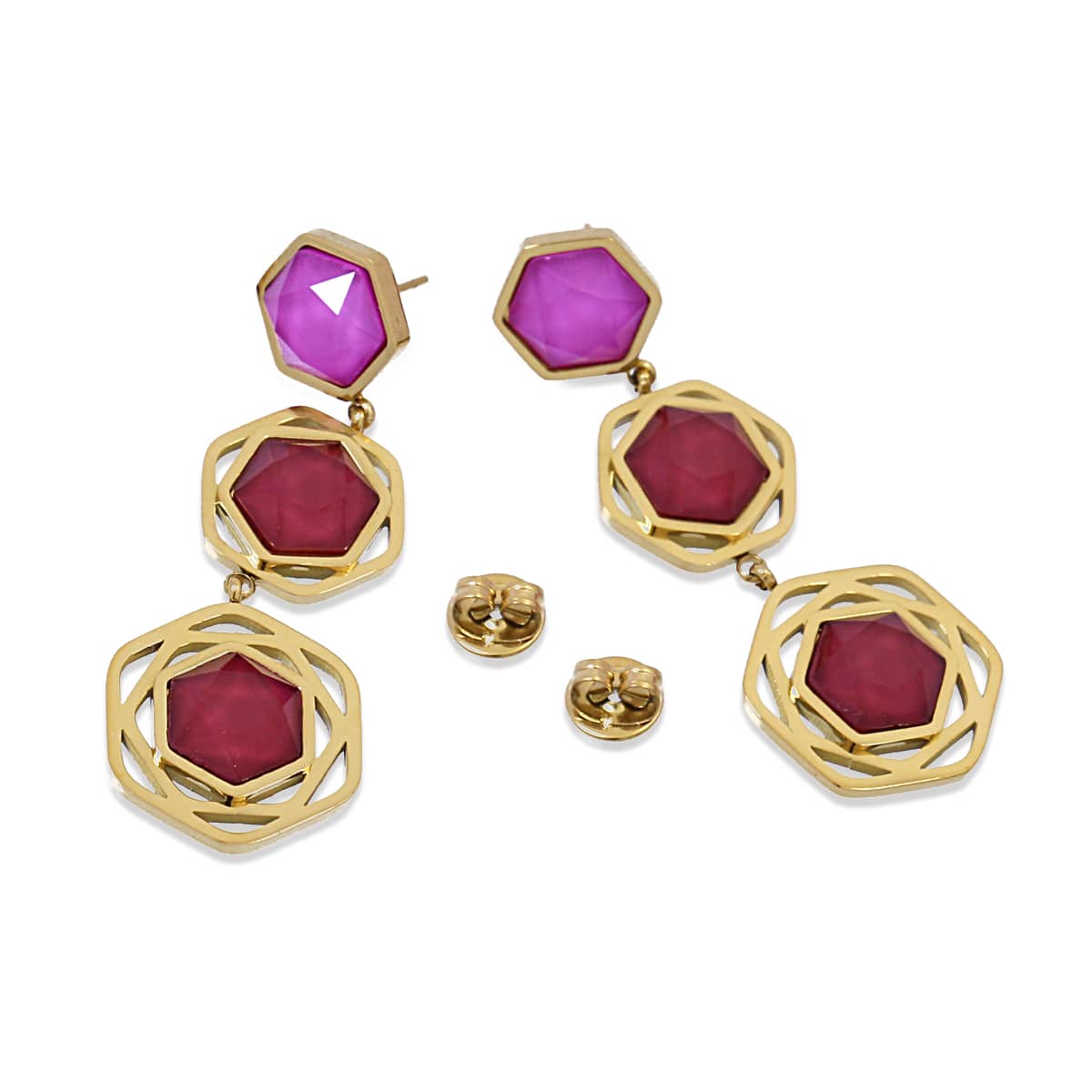 Pendientes largos Espirea Rosa Anartxy