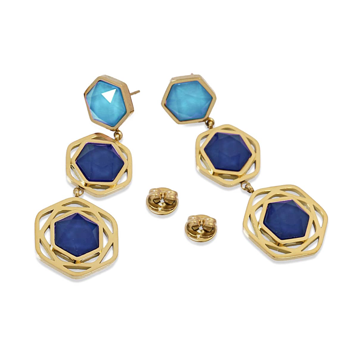 Pendientes largos Espirea Azul Anartxy