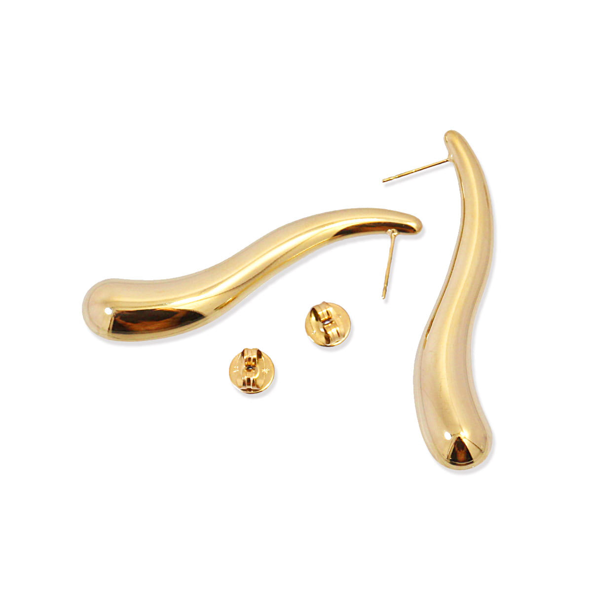 Pendientes Waves Coral Dorado Anartxy