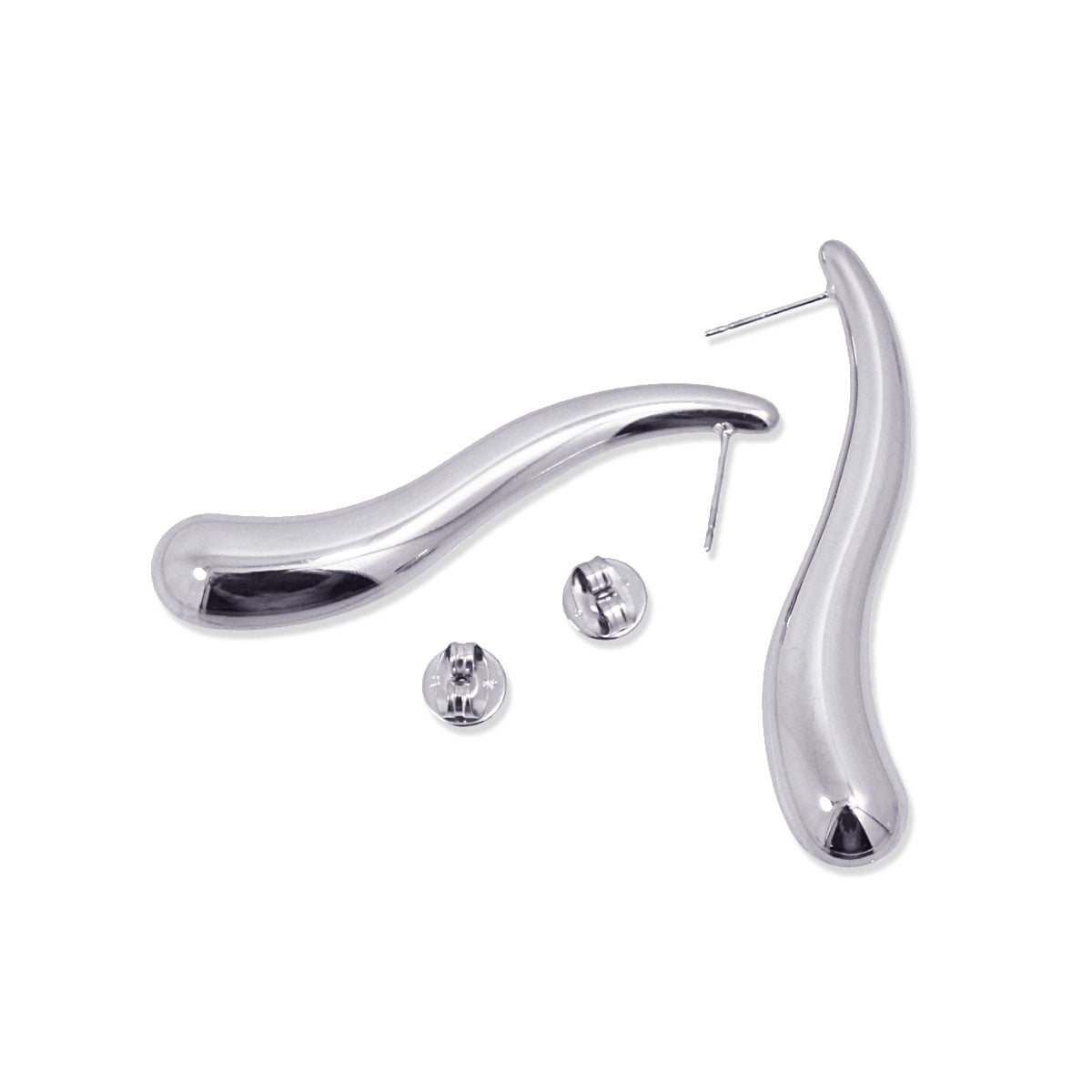 Pendientes Waves Coral Plateado Anartxy