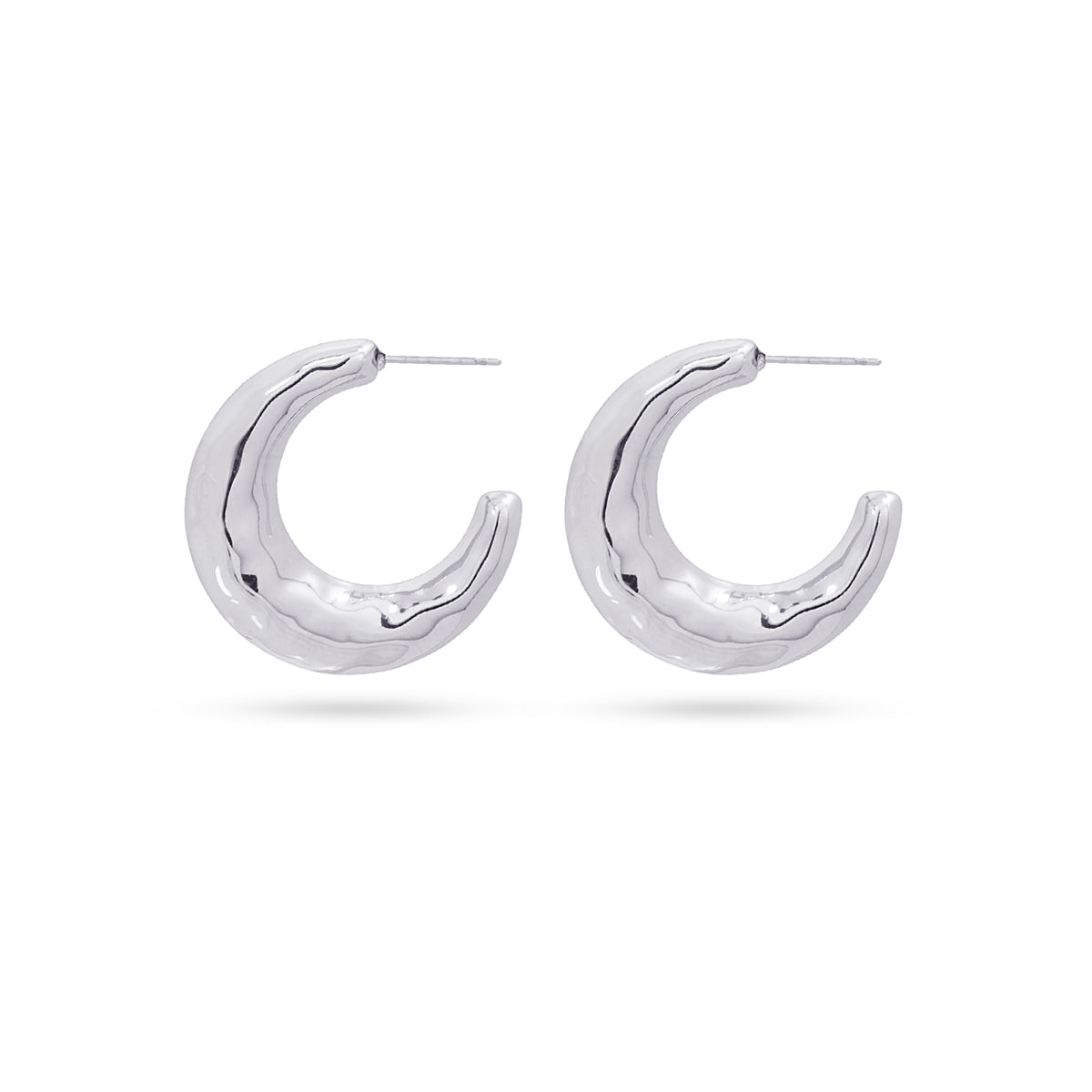 Pendientes Waves Foam Hoop Plateado Anartxy