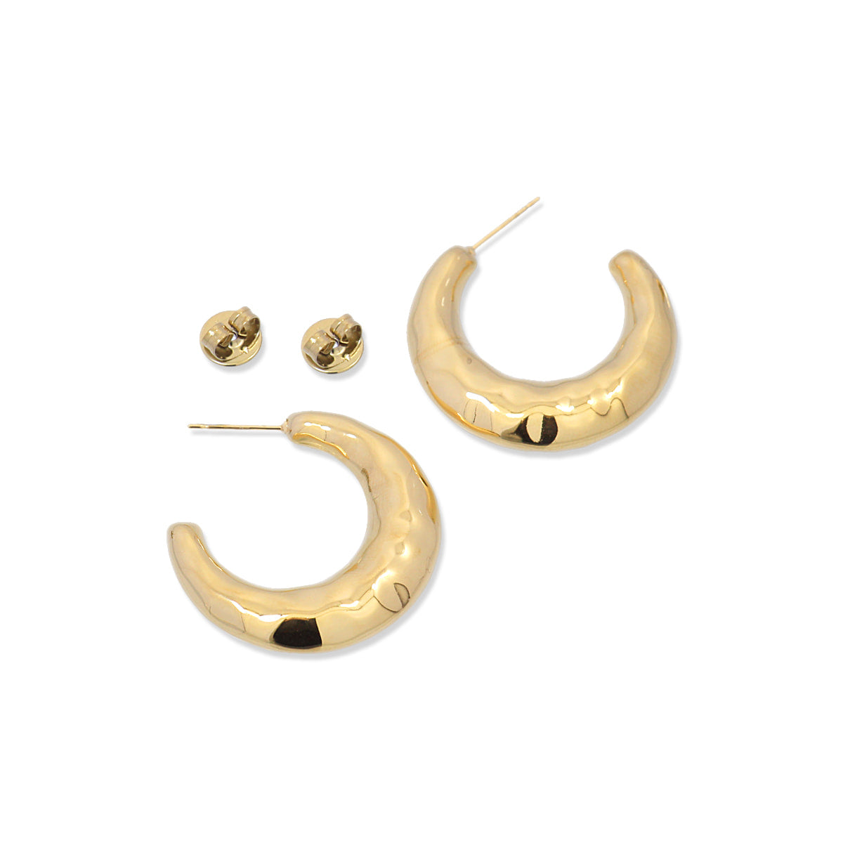 Pendientes Waves Foam Hoop Dorado Anartxy