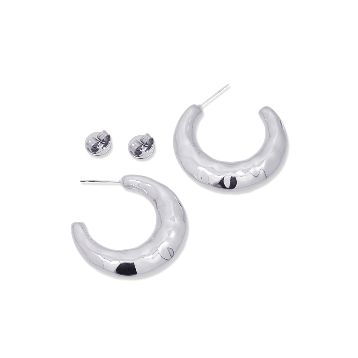 Pendientes Waves Foam Hoop Plateado Anartxy