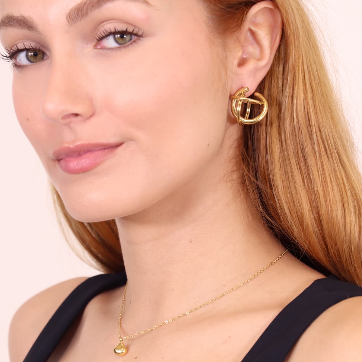 Pendientes Waves Tangled Dorado Anartxy