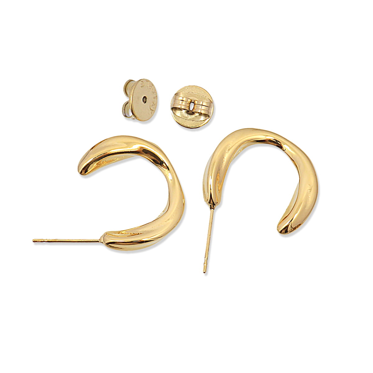 Pendientes Waves Curve Dorado Anartxy