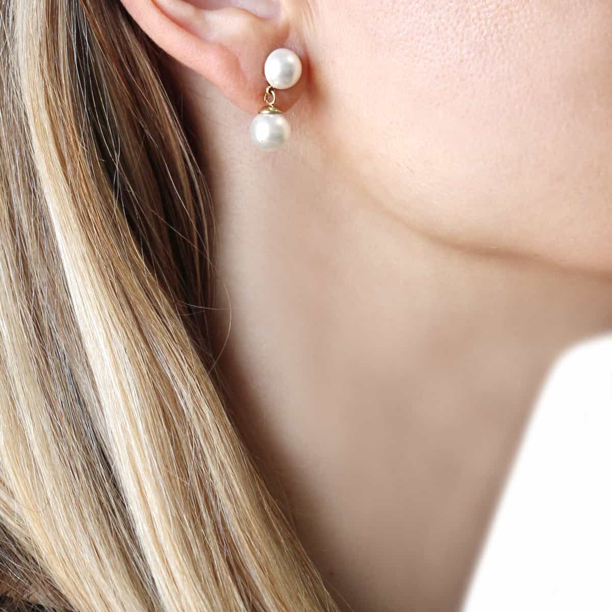 Pendientes Selene perlas Dorado Anartxy