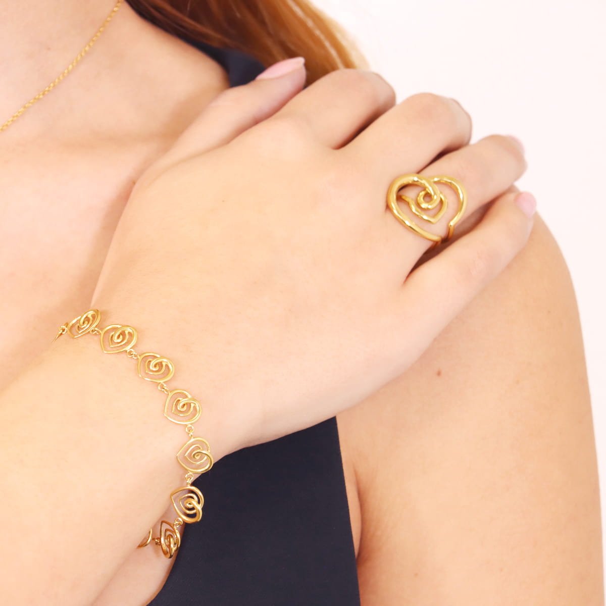 Pulsera Liquid Passion Kiss Dorado Anartxy