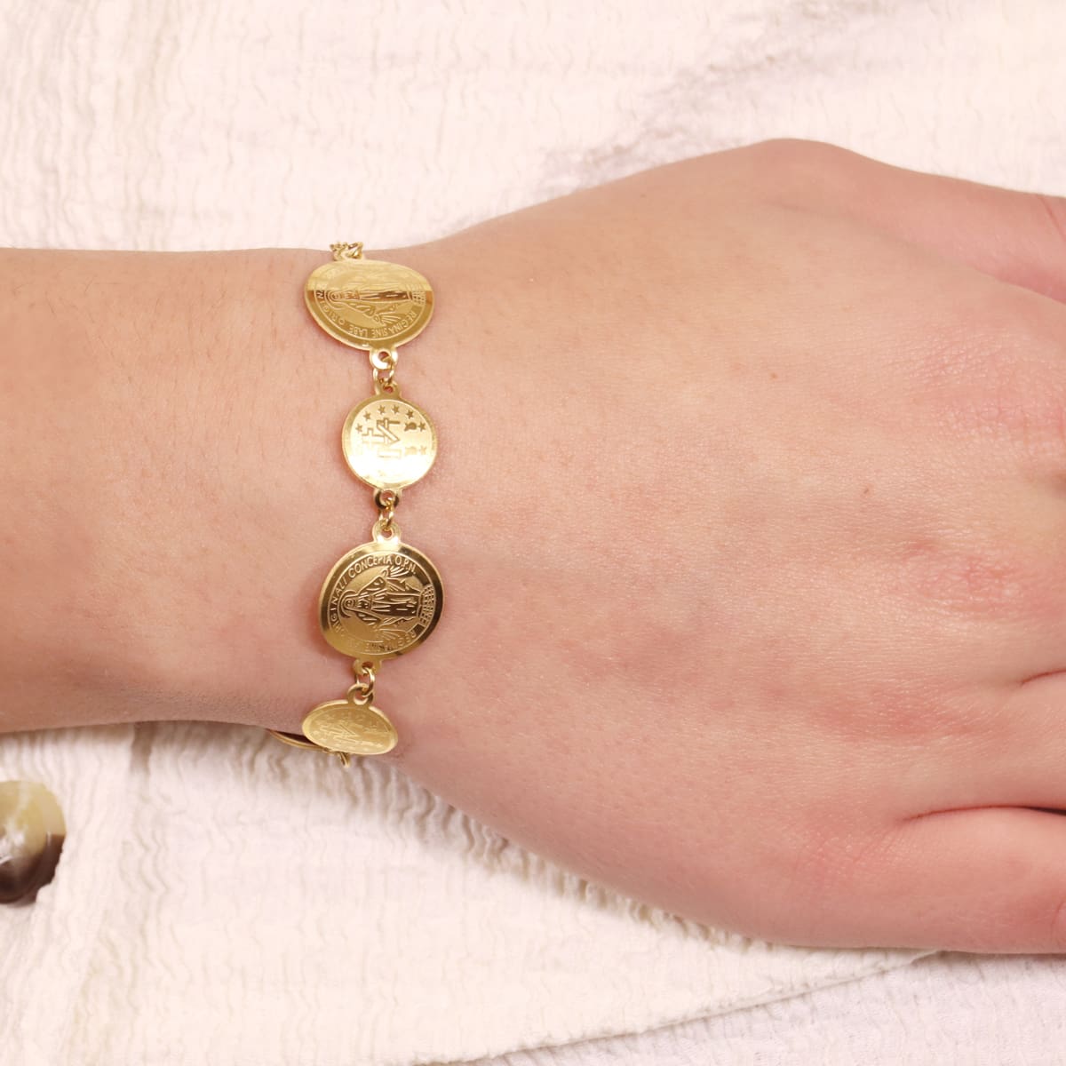Pulsera San Benito de Nursia Dorado Anartxy