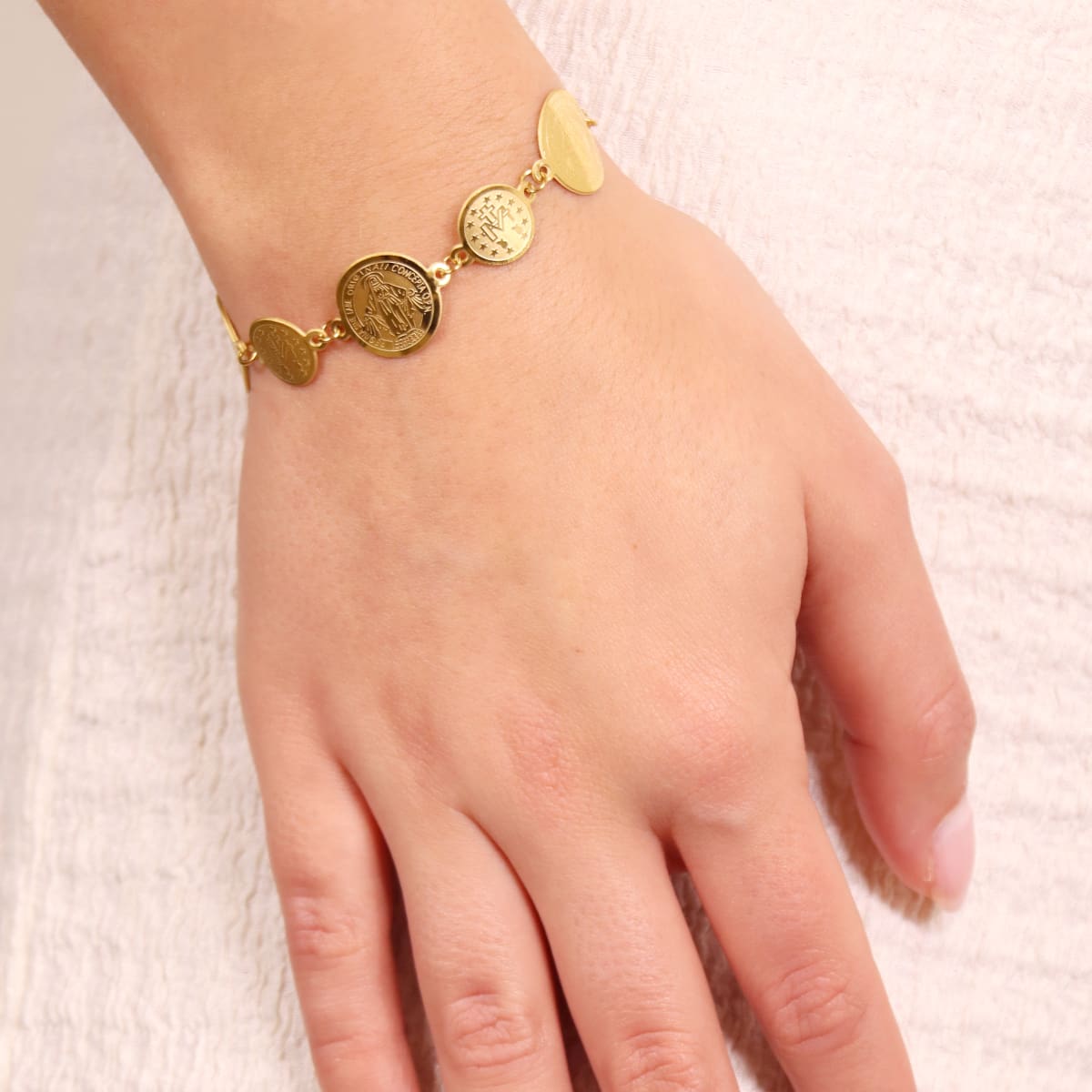 Pulsera San Benito de Nursia Dorado Anartxy