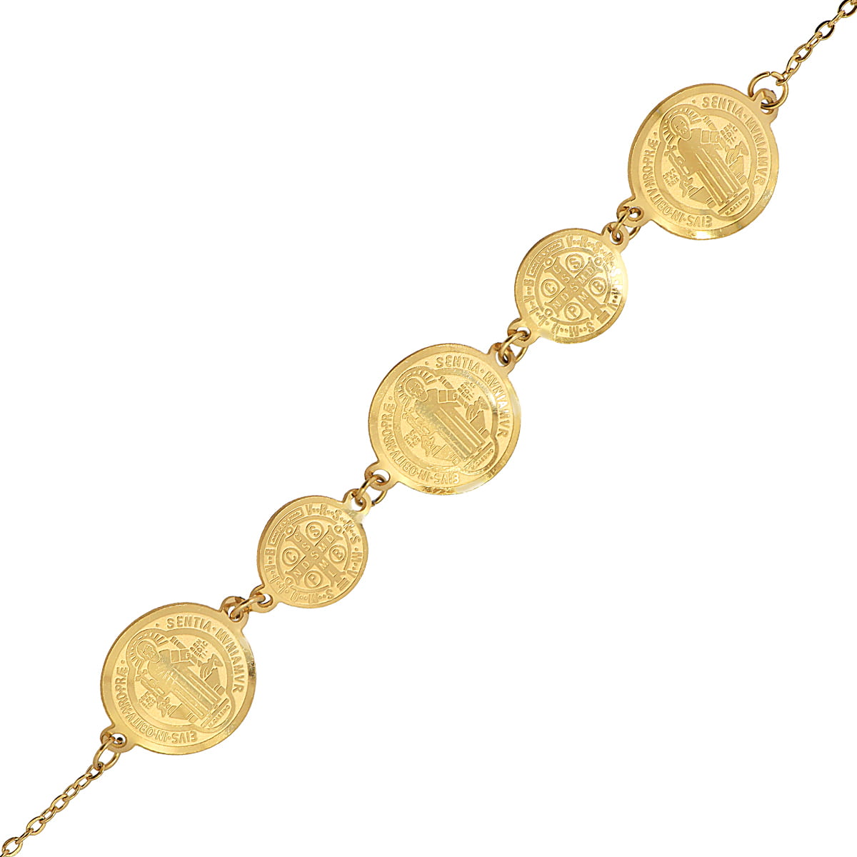 Pulsera San Benito de Nursia Dorado Anartxy