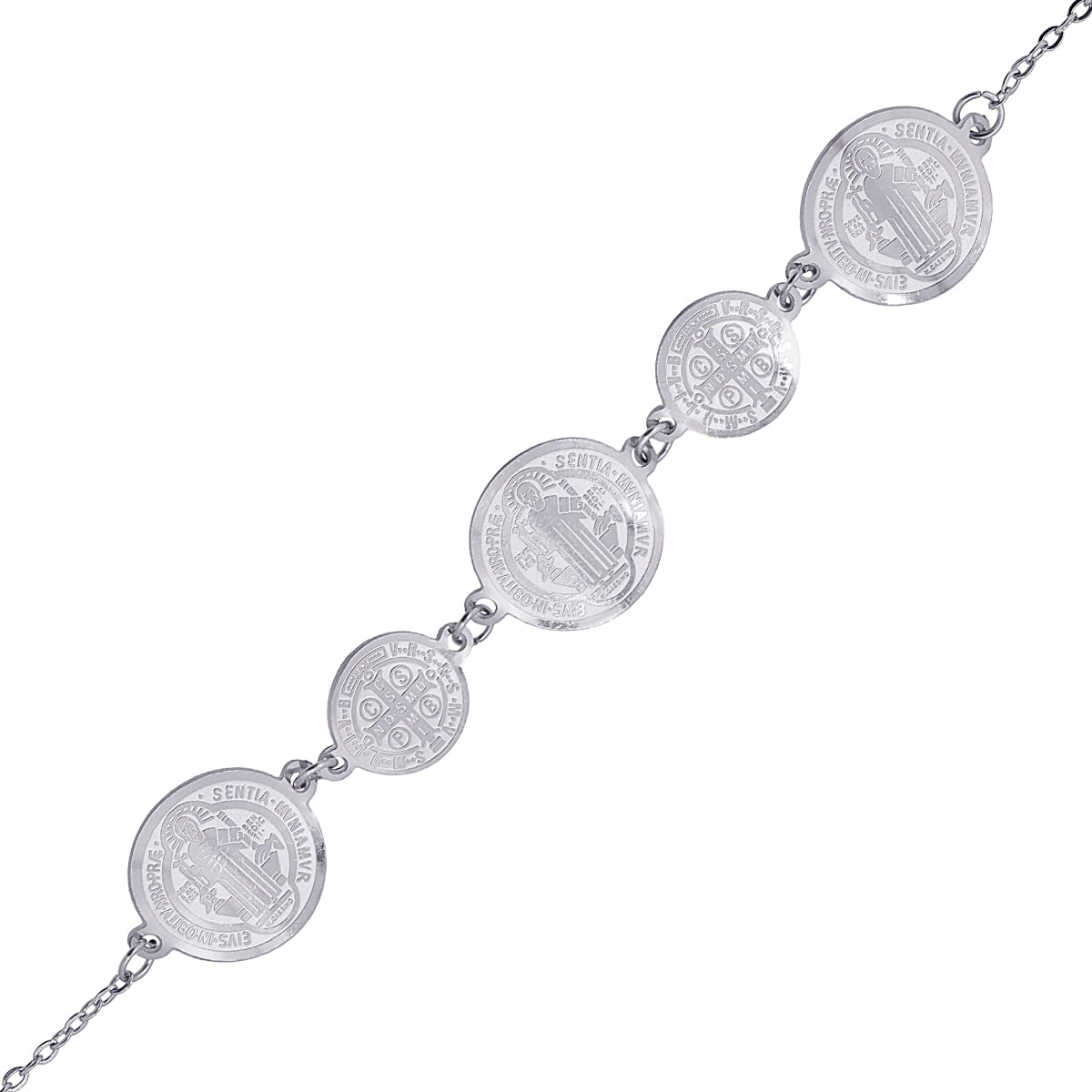 Pulsera San Benito de Nursia Plateado Anartxy