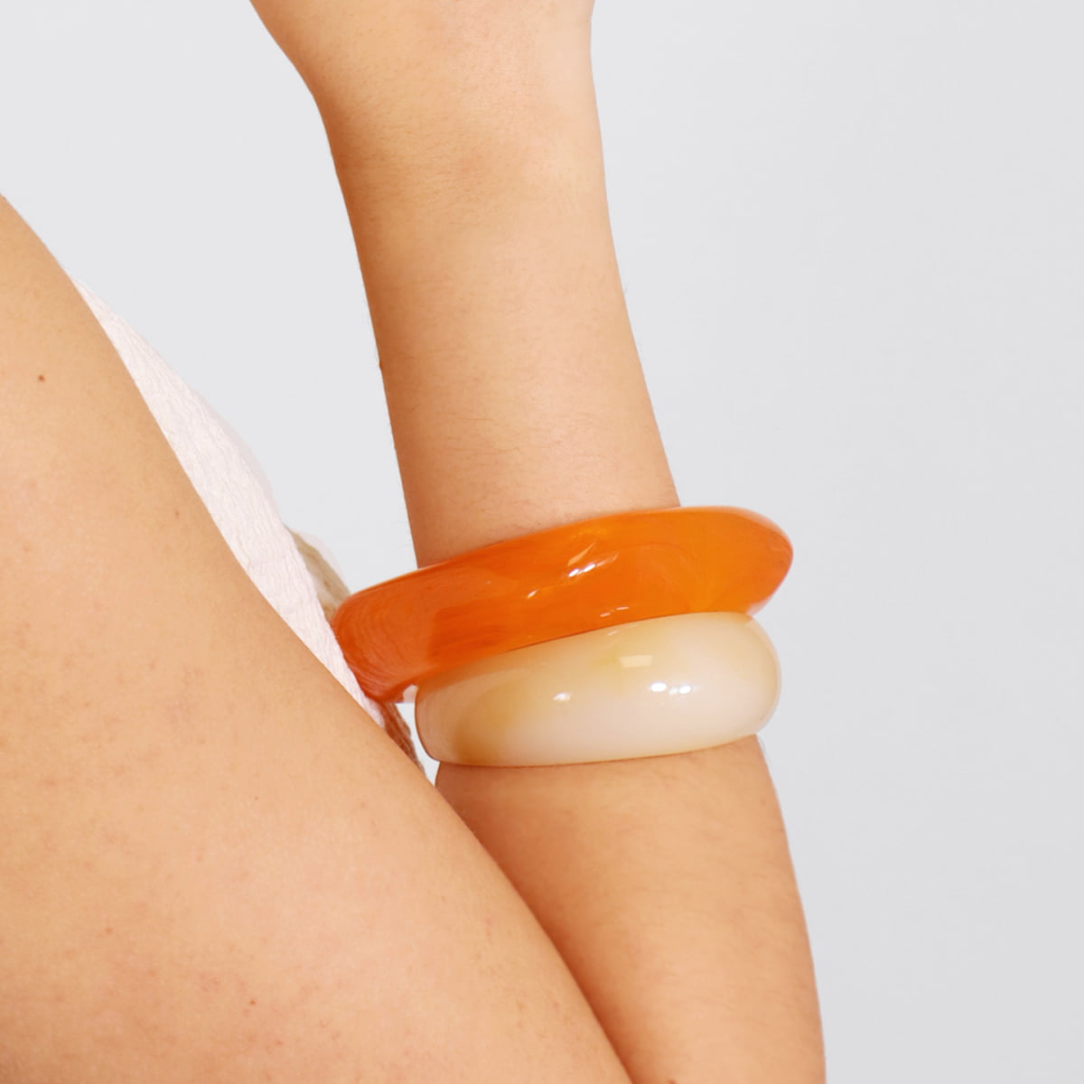 Pulsera Resin Peach Naranja Anartxy
