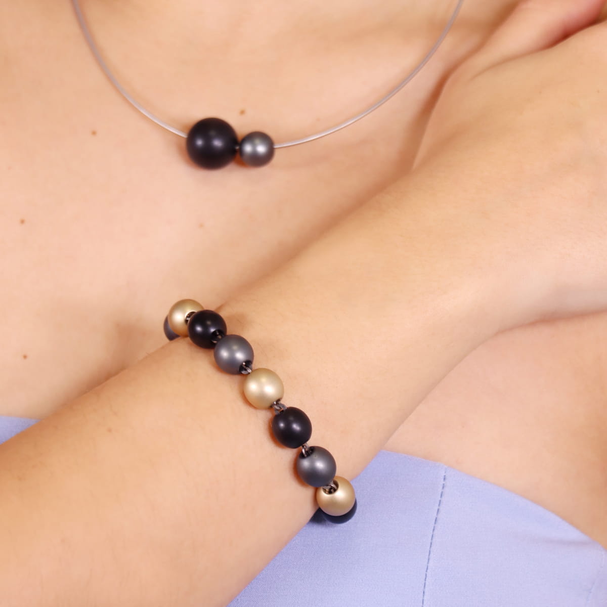 Pulsera Frost Radiance Negro Anartxy