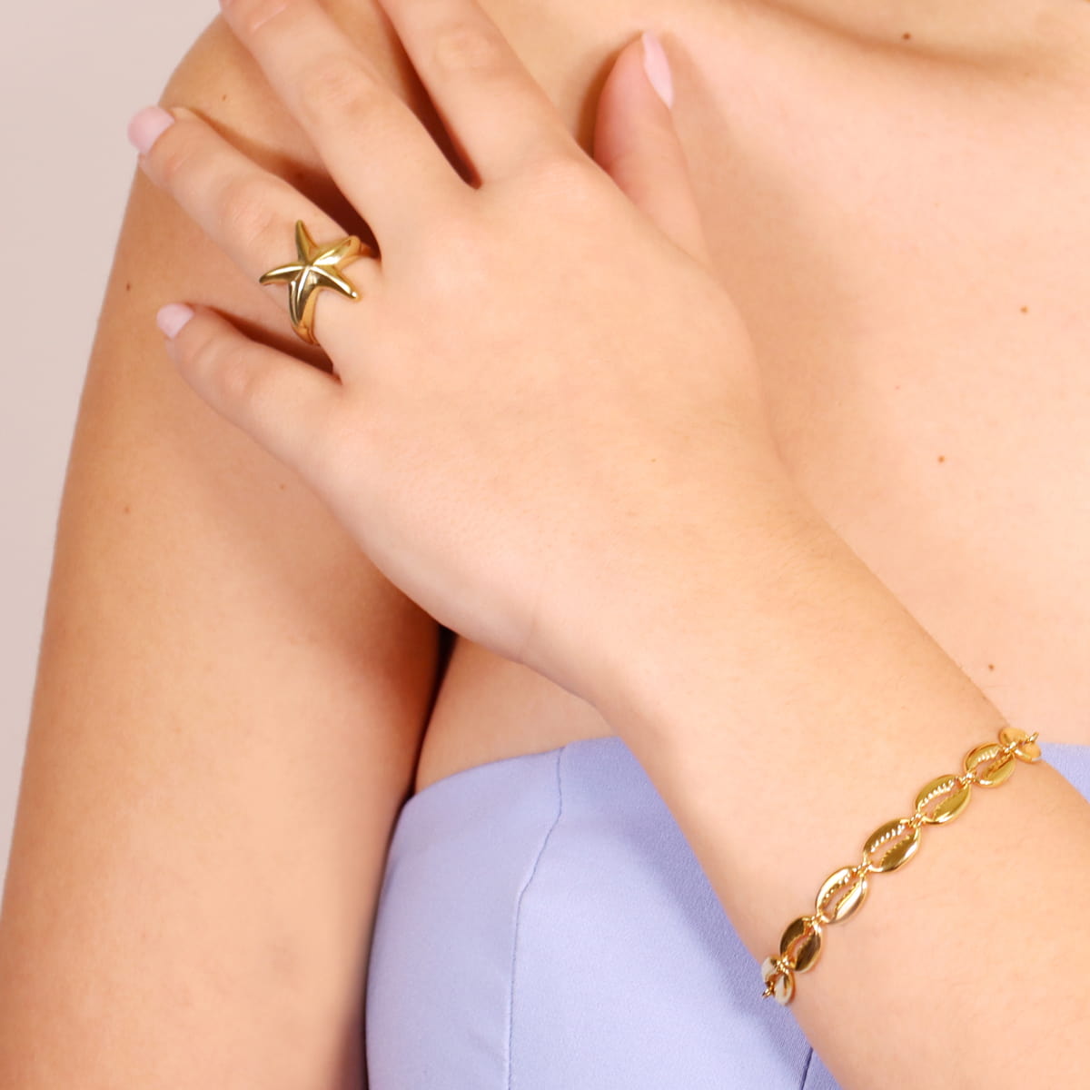 Pulsera Tide Shankha Dorado Anartxy