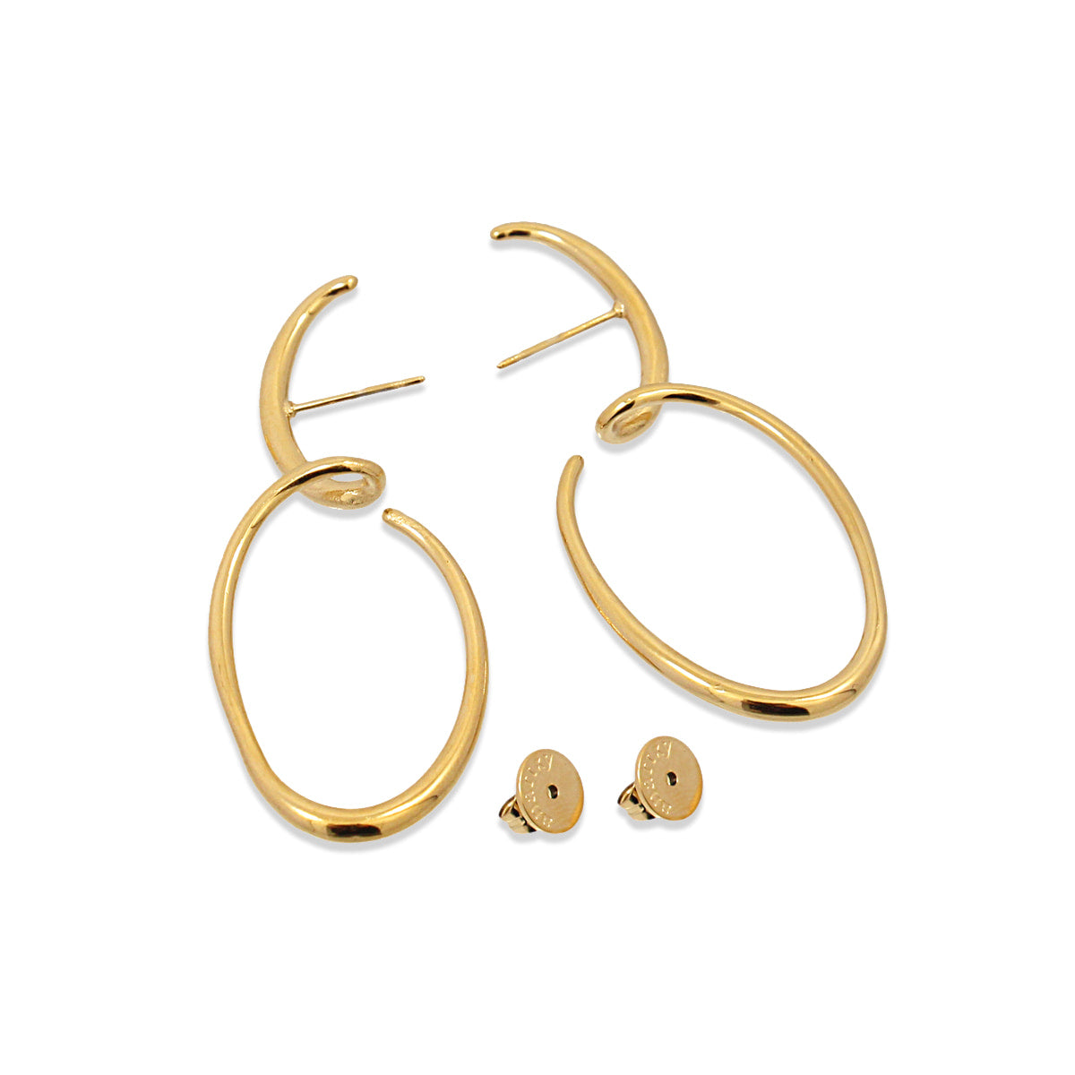 Pendientes Liquid Curl Dorado Anartxy