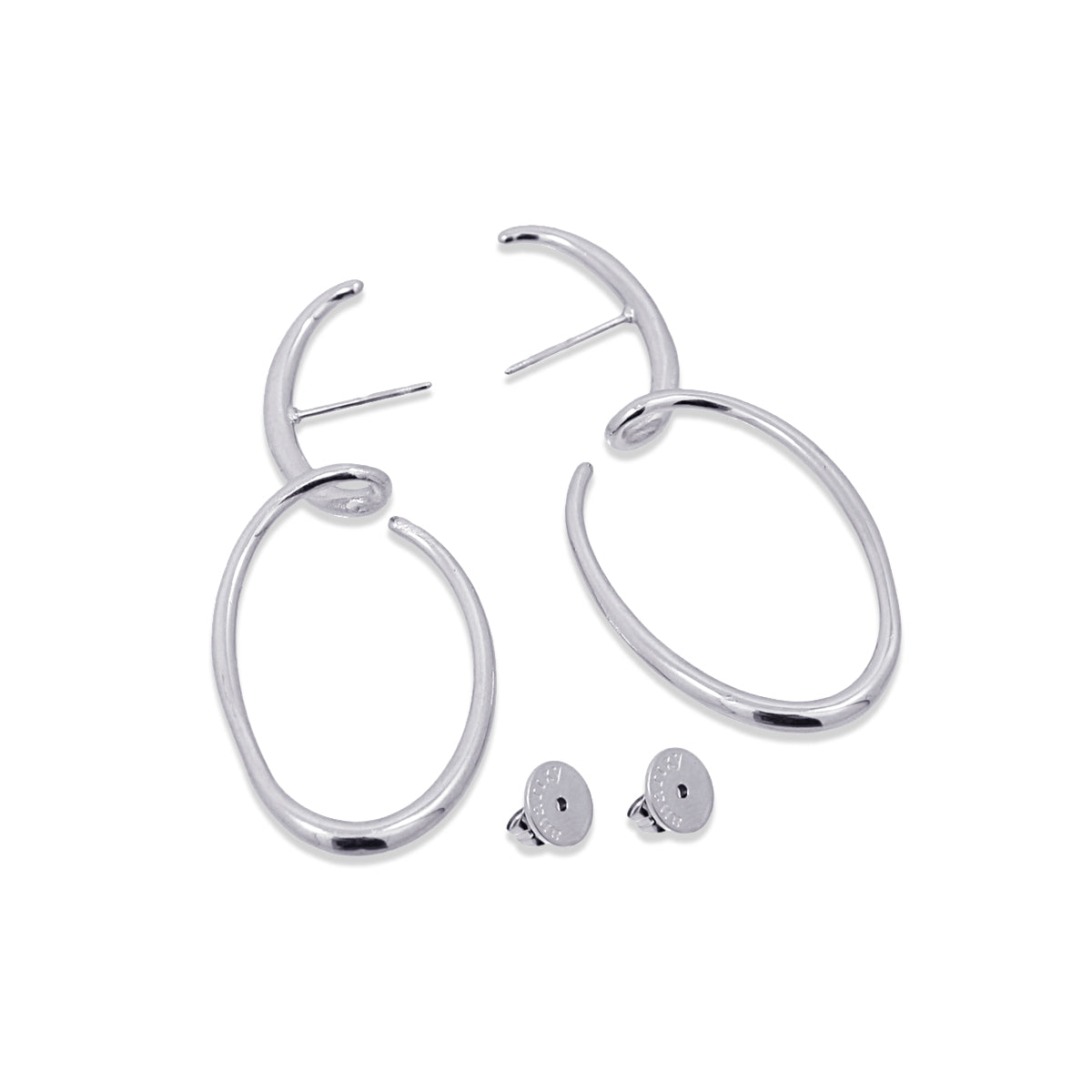 Pendientes Liquid Curl Plateado Anartxy