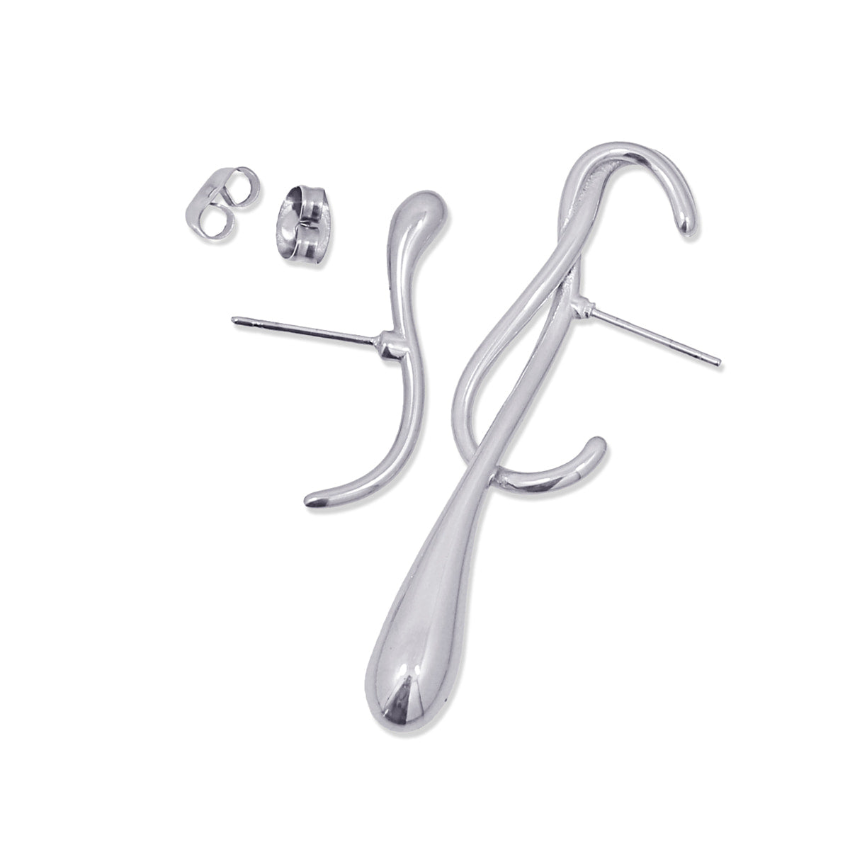 Pendientes Waves Drip Plateado Anartxy