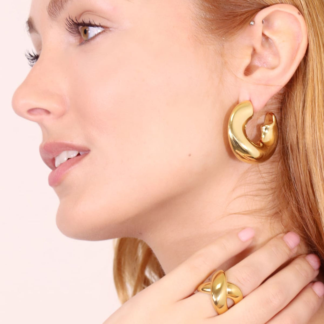 Pendientes Waves Funnel Dorado Anartxy