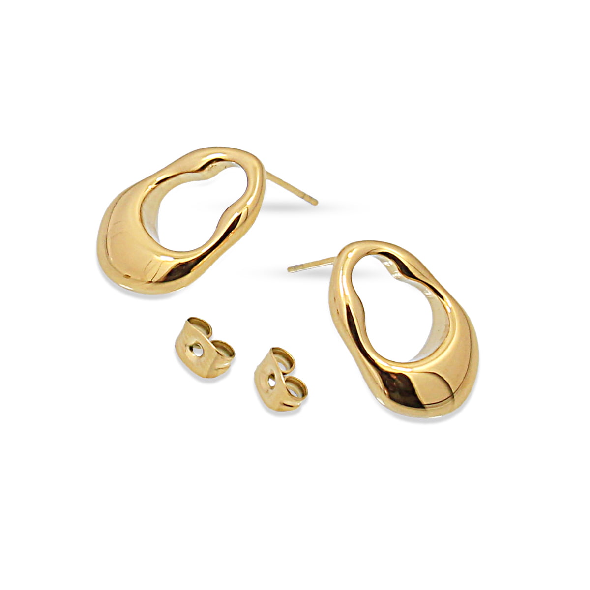 Pendientes Waves Halo Wave Dorado Anartxy